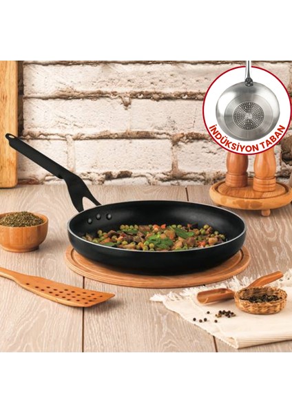 24 cm Profesyonel Indüksiyonlu Maksi Tava, Horeca Non-Stick Indüksiyon Tabanlı Kızartma Tavası