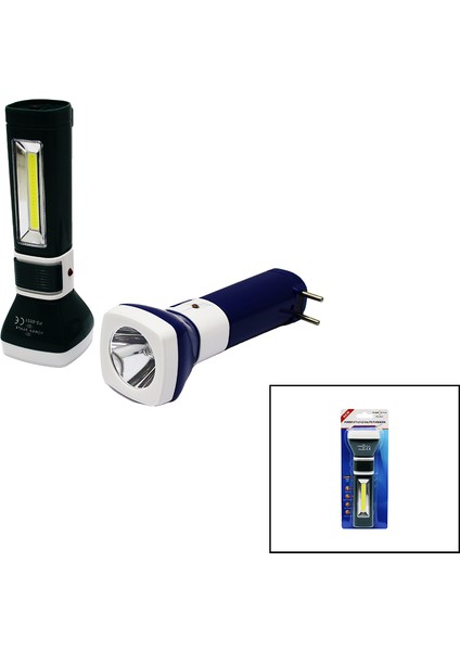 Mg Store 2ın1 1W + Cob LED Fiş Şarjlı El Feneri