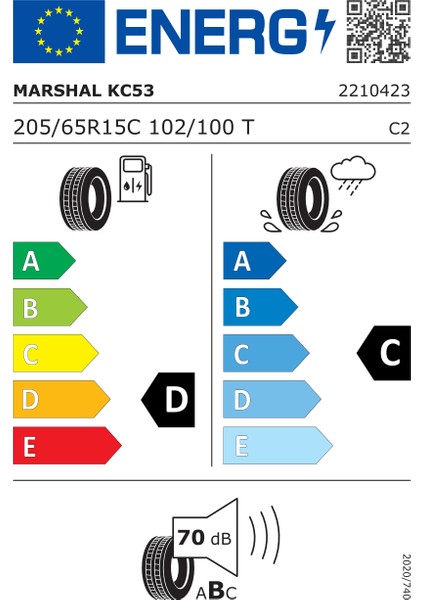 205/65 R15C 102/100T 6Pr Portran Kc53 Hafif Ticari Yaz Lastiği (Üretim Yılı: 2024)