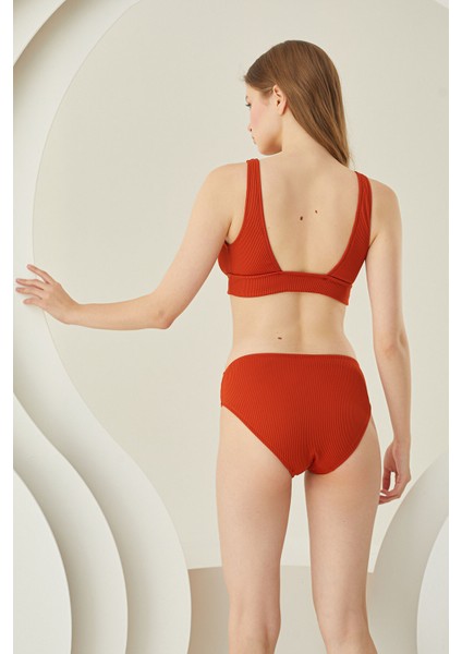 Kiremit Reps Üçgen Tek Üst Bikini modelleri