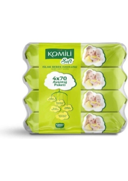 Soft Islak Havlu 70 Yaprak 4'lü Paket