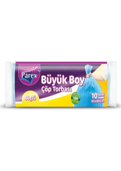 Güçlü Çöp Poşeti Büyük Boy 65 x 80 cm 10 Adet - Mavi x 6 Paket