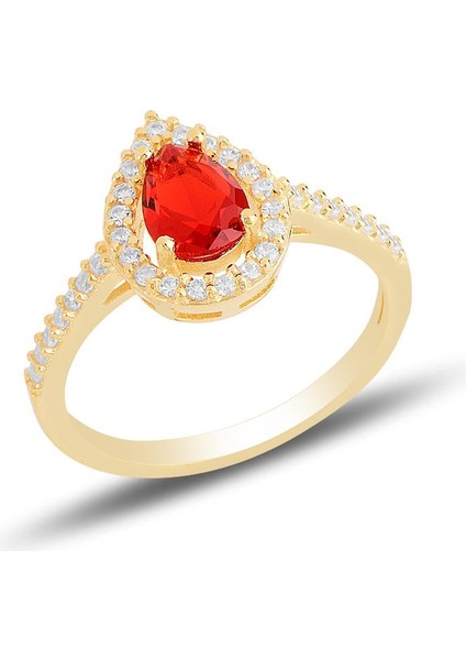 Gümüş Altın Yaldızlı Taşlı Damla Modeli Üçlü Set SGTL11517KIRMIZI modelleri