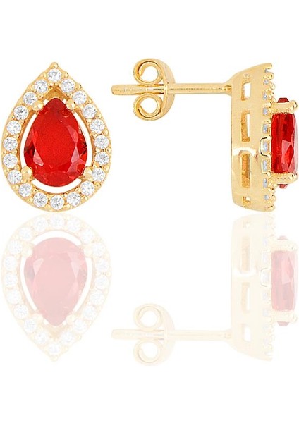 Gümüş Altın Yaldızlı Taşlı Damla Modeli Üçlü Set SGTL11517KIRMIZI fırsatları