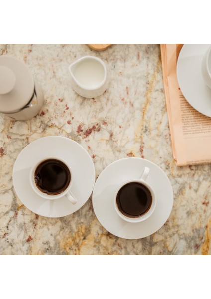 Chalk 2li 90ML Porselen Espresso Fincanı ve Tabağı