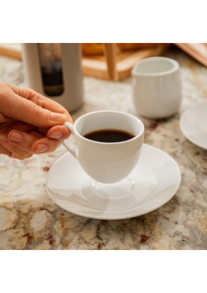 Chalk 2li 90ML Porselen Espresso Fincanı ve Tabağı