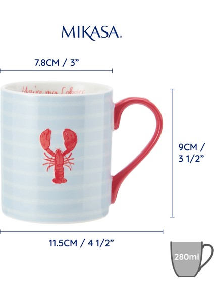Fine China 280ML Düz Taraflı Kupa Istakoz