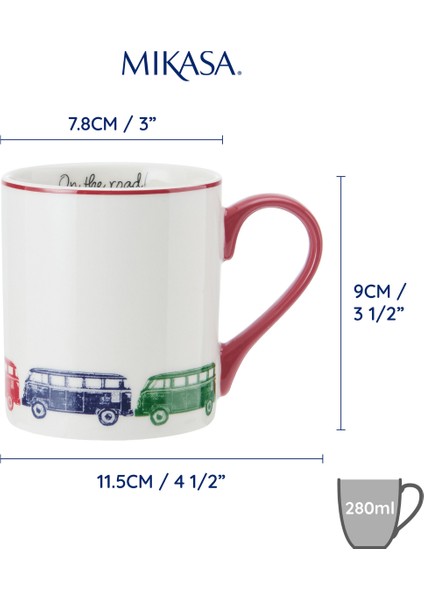 Fine China 280ML Düz Taraflı Kupa Van