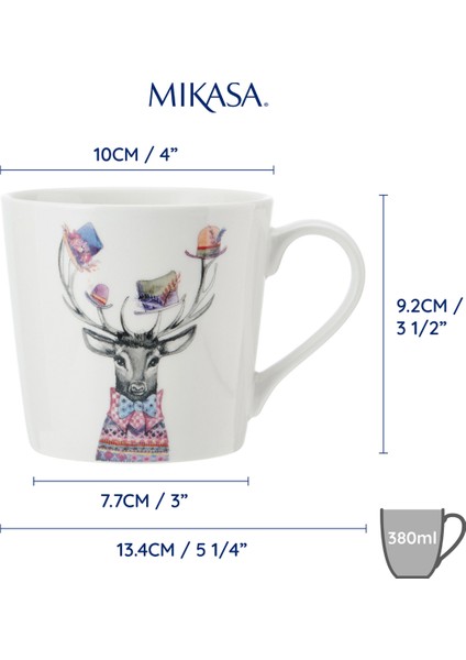 Tipperleyhill 380ML Fine China Kupa Geyik