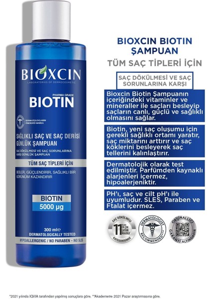 Biotin Şampuan 300 ml - Hassas Saç Derisi Hassas Saçlar 2'li
