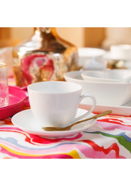 Chalk Porselen 2li 220ML Çay Bardağı ve Tabağı Seti