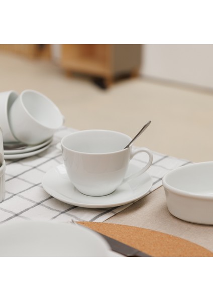 Chalk Porselen 2li 310ML Cappuccino Bardak ve Tabak Seti