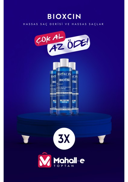 Biotin Şampuan 300 ml - Hassas Saç Derisi Hassas Saçlar 3'lü