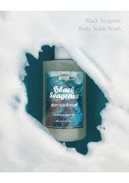 Black Seagrass Body Scrub Wash - Arındırıcı ve Nemlendirici Peeling Yıkama Jeli 250 ml