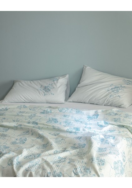 Berne Tek Kişilik Pamuklu Ecocell Baskılı Pike Takımı - Mint Yeşili fiyatları