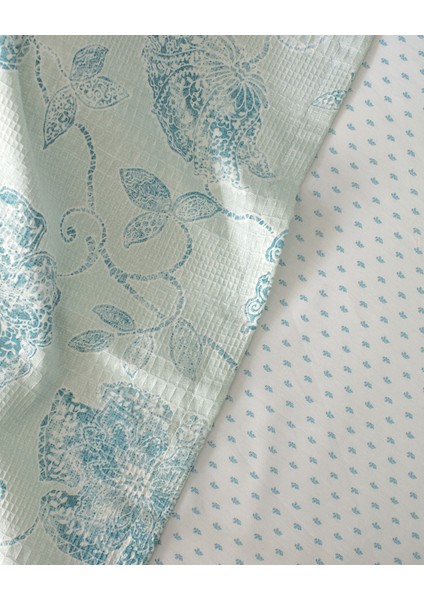 Berne Tek Kişilik Pamuklu Ecocell Baskılı Pike Takımı - Mint Yeşili fırsatları