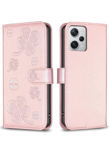 Xiaomi Redmi Not 12 Için Flip Case Pro Artı Yonca Çiçek Pu Deri Kart (Yurt Dışından)