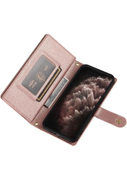 IPhone 11 Için Flip Case Pro Max Cüzdan Bölmesi Kickstand Bilek Kayışı (Yurt Dışından) modelleri