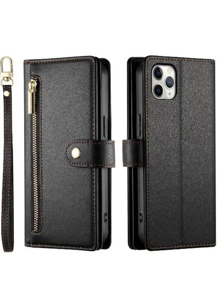 IPhone 11 Için Flip Case Pro Max Cüzdan Bölmesi Kickstand Bilek Kayışı (Yurt Dışından) indirimleri