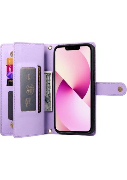 IPhone 13 Bilek Kayışı Kickstand Çok Fonksiyonlu Kart Yuvaları Için Flip Case (Yurt Dışından) indirimleri