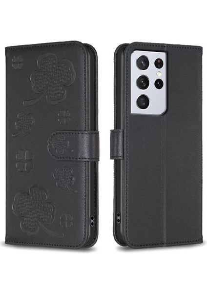 Samsung Galaxy S21 Ultra 5g Için Flip Case Kart Yuvaları Tutucu Kickstand Pu (Yurt Dışından)