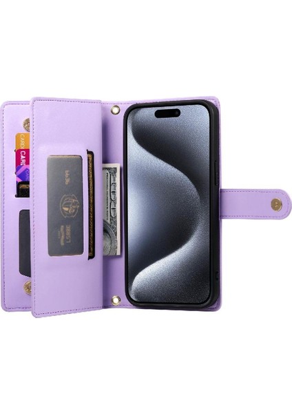 IPhone 15 Için Flip Case Pro Bilek Kayışı Kickstand Çok Fonksiyonlu Kart (Yurt Dışından) fırsatları