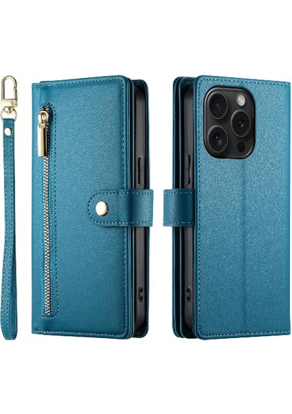 IPhone 15 Için Flip Case Pro Bilek Kayışı Kickstand Çok Fonksiyonlu Kart (Yurt Dışından) modelleri