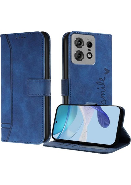 Motorola Moto Kenar 50 Pro Için Telefon Kılıfı El Kayışı Pu Deri Kart Yuvaları (Yurt Dışından)