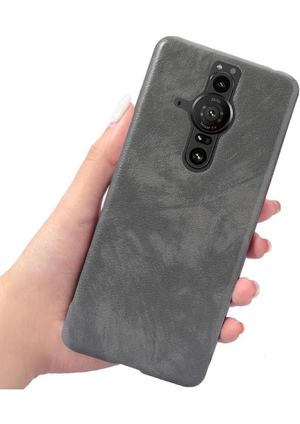 Sony Xperia Pro-I Koruyucu Kapak Için Retro Kılıf Lychee Desen Retro (Yurt Dışından)