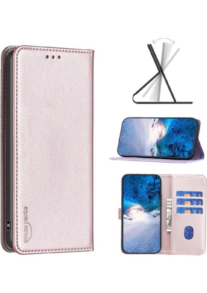 Samsung Galaxy S24 Ultra Pu Deri Çoklu Kart Yuvası Manyetik Için Flip Case (Yurt Dışından)