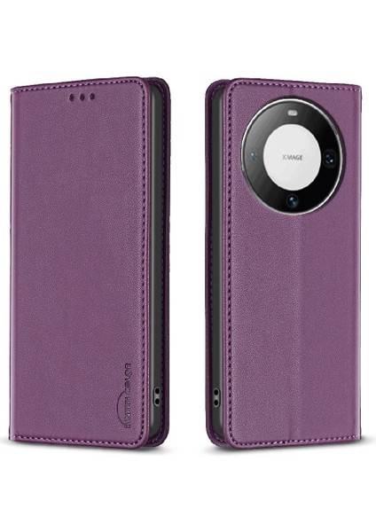 Huawei Mate 60 Pro Manyetik Cüzdan Çoklu Kart Yuvası Iş Için Flip Case (Yurt Dışından)