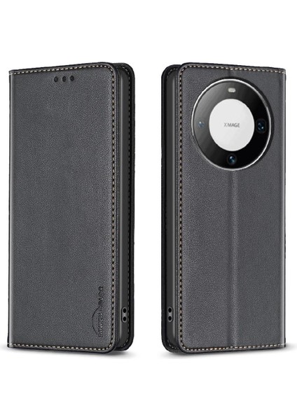 Huawei Mate 60 Pro Manyetik Cüzdan Çoklu Kart Yuvası Iş Için Flip Case (Yurt Dışından)