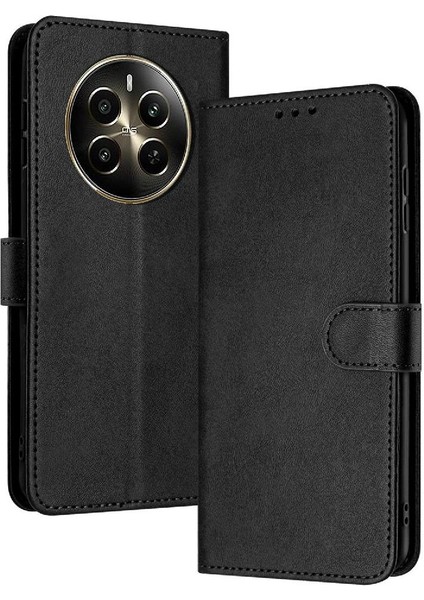 Kart Yuvası Saf Renk Pu ile Realme 12 Pro Artı Kickstand Için Flip Case (Yurt Dışından)