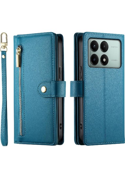 Xiaomi Poco X6 Pro Bilek Kayışı Çok Fonksiyonlu Kart Yuvaları Için Flip Case (Yurt Dışından)