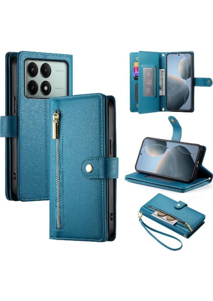 Xiaomi Poco X6 Pro Bilek Kayışı Çok Fonksiyonlu Kart Yuvaları Için Flip Case (Yurt Dışından) modelleri
