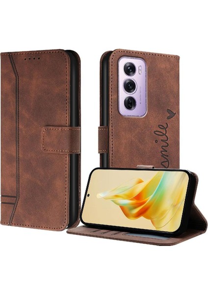 Oppo Phone 12 Pro 5g Için Telefon Kılıfı El Kayışı Flip Folio Cüzdan Pu Deri (Yurt Dışından)