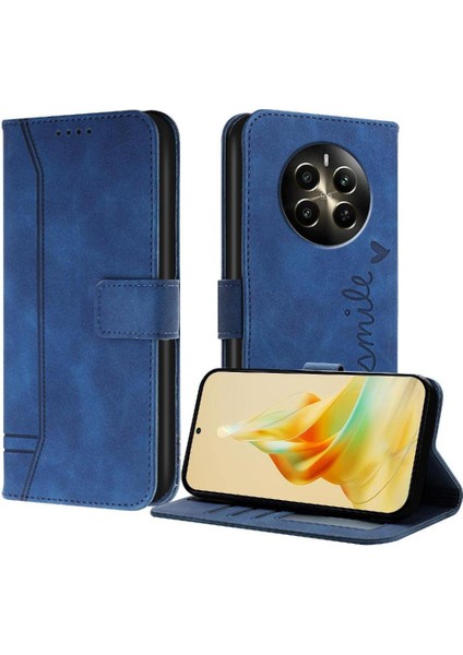 Realme 12 Artı Flip Folio Cüzdan Için Telefon Kılıfı El Kayışı Manyetik Pu (Yurt Dışından)