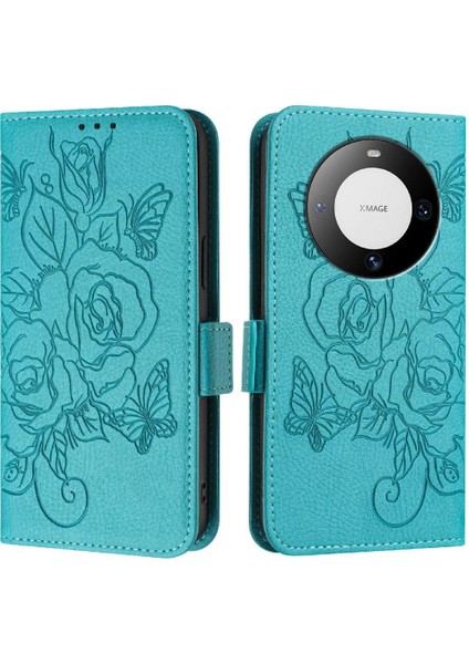 Kredi Kartı Yuvası ile Huawei Mate 60 Için Kılıf Pu Deri Manyetik Cüzdan (Yurt Dışından)