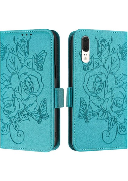 Kredi Kartı Yuvası Pu Deri ile Huawei P20 Manyetik Cüzdan Için Kılıf (Yurt Dışından)