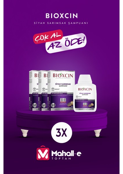 Siyah Sarımsak Şampuanı 300 ml | Güçsüz Saçlar 3'lü
