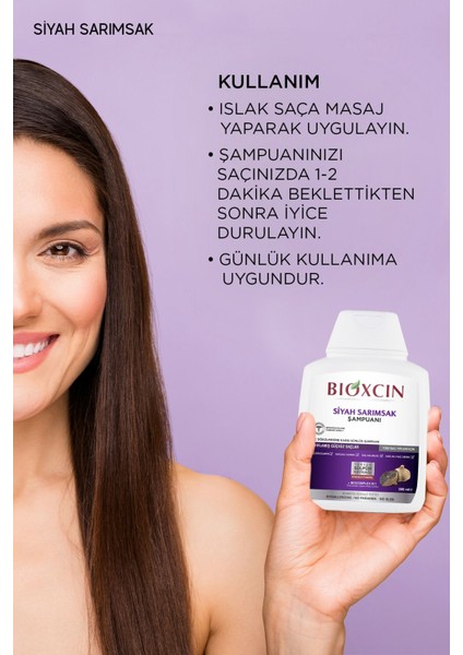 Siyah Sarımsak Şampuanı 300 ml | Güçsüz Saçlar 3'lü