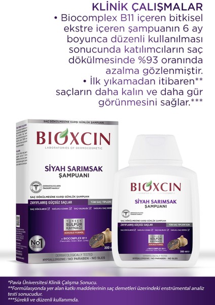 Siyah Sarımsak Şampuanı 300 ml | Güçsüz Saçlar 3'lü