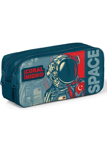 Kids Çivit Kırmızı Astronot Desenli 4’lü Okul Çanta Seti 4Set 14389