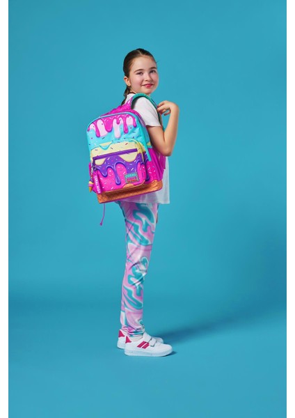 Kids Pembe Rengarenk Dondurma Desenli Okul Sırt Çantası T23731