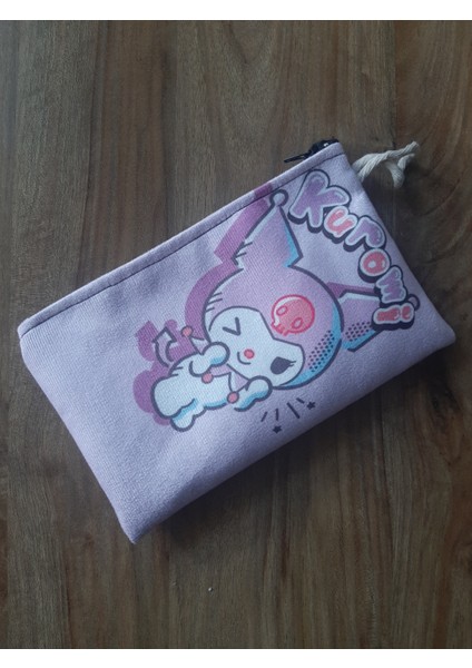 Sanrio Karakterleri Kuromi Desenli Tasarım Kalaemlik - Cüzdan