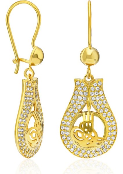 Monogramlı Lale Küpeleri