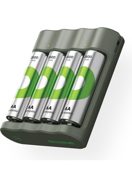 Gp B441 USB Pil Şarj Cihazı  4 Adet Gp 2600MAH Aa Kalem Pil ile Beraber