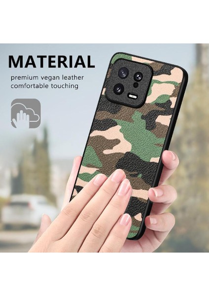 Xiaomi 13 Camo Tasarım Anti Damla Hafif Kablosuz Şarj Için Kılıf (Yurt Dışından)