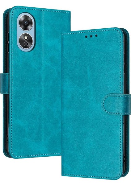 Pu ile Kart Yuvası Saf Renk Kickstand ile Oppo A78 4g Için Flip Case (Yurt Dışından)