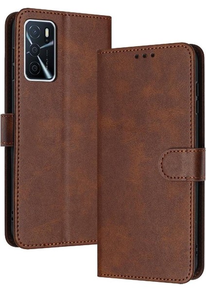 Oppo A16/A16S/A54S Kickstand ile Toka Saf Renk Için Flip Case (Yurt Dışından)